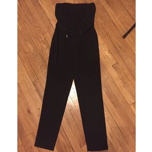 Strapless Black Jumpsuit w/ Tie
